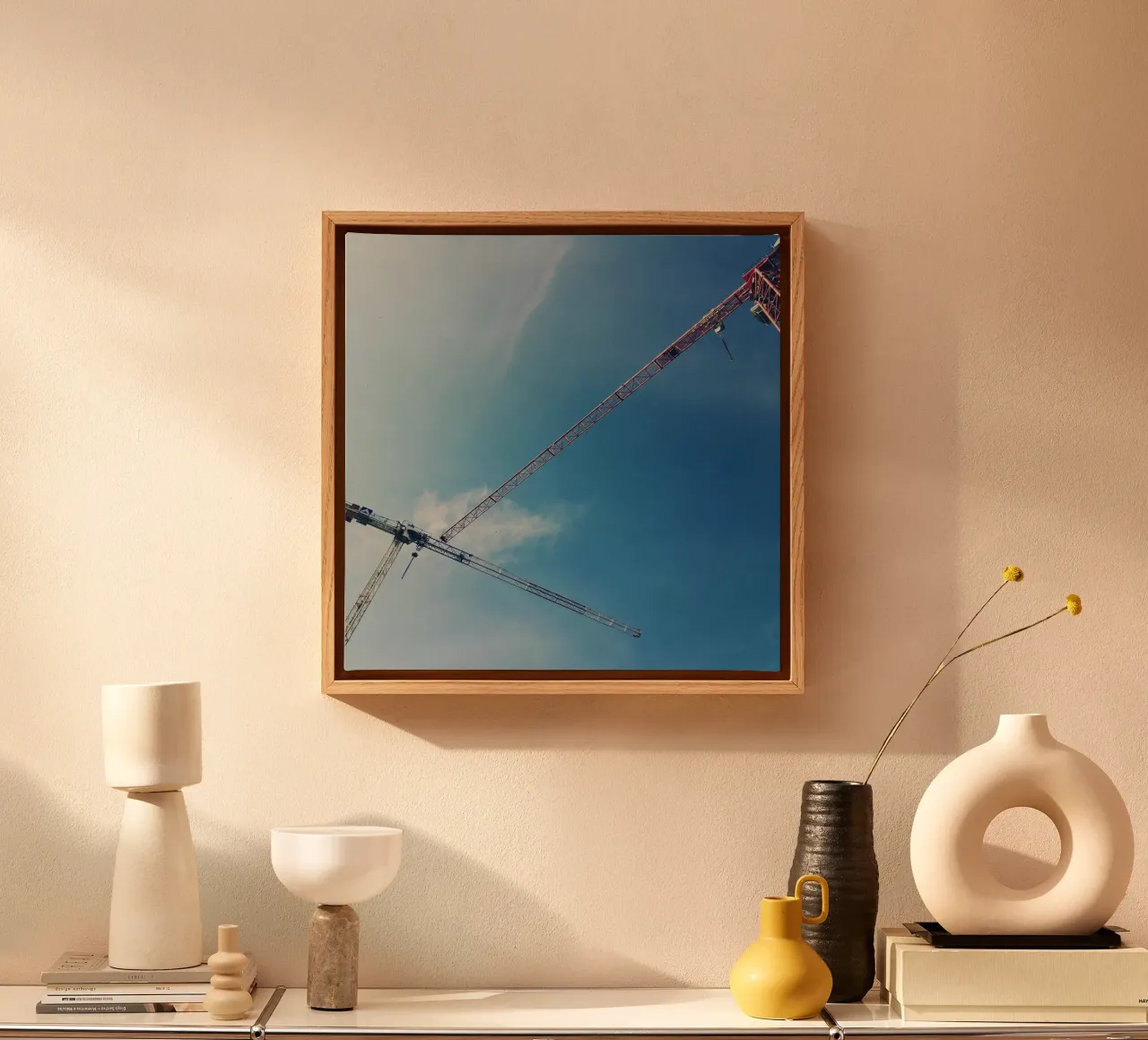 Cranes canvas with Floater frame by snapshots