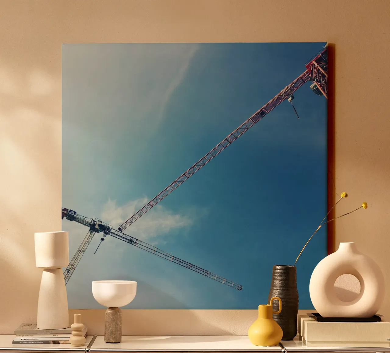 Cranes canvas with Floater frame by snapshots