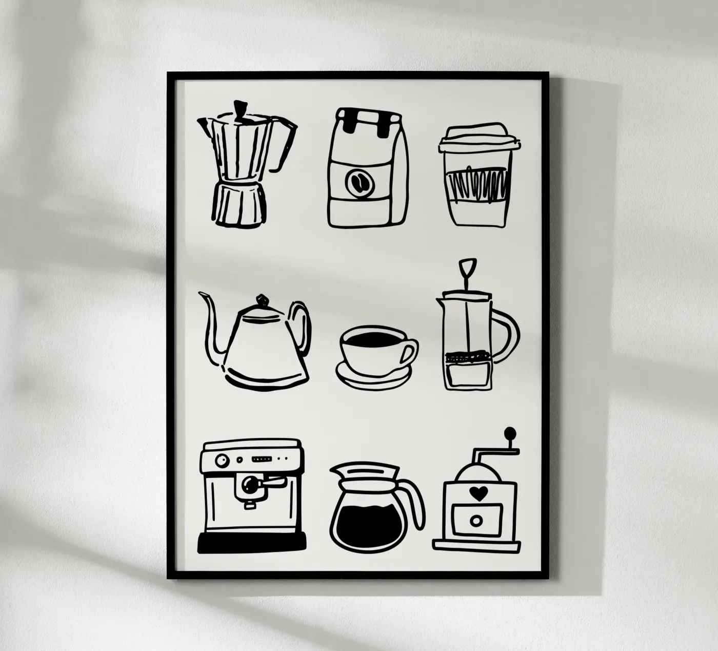 Coffee Doodle Elements Poster von artevvi