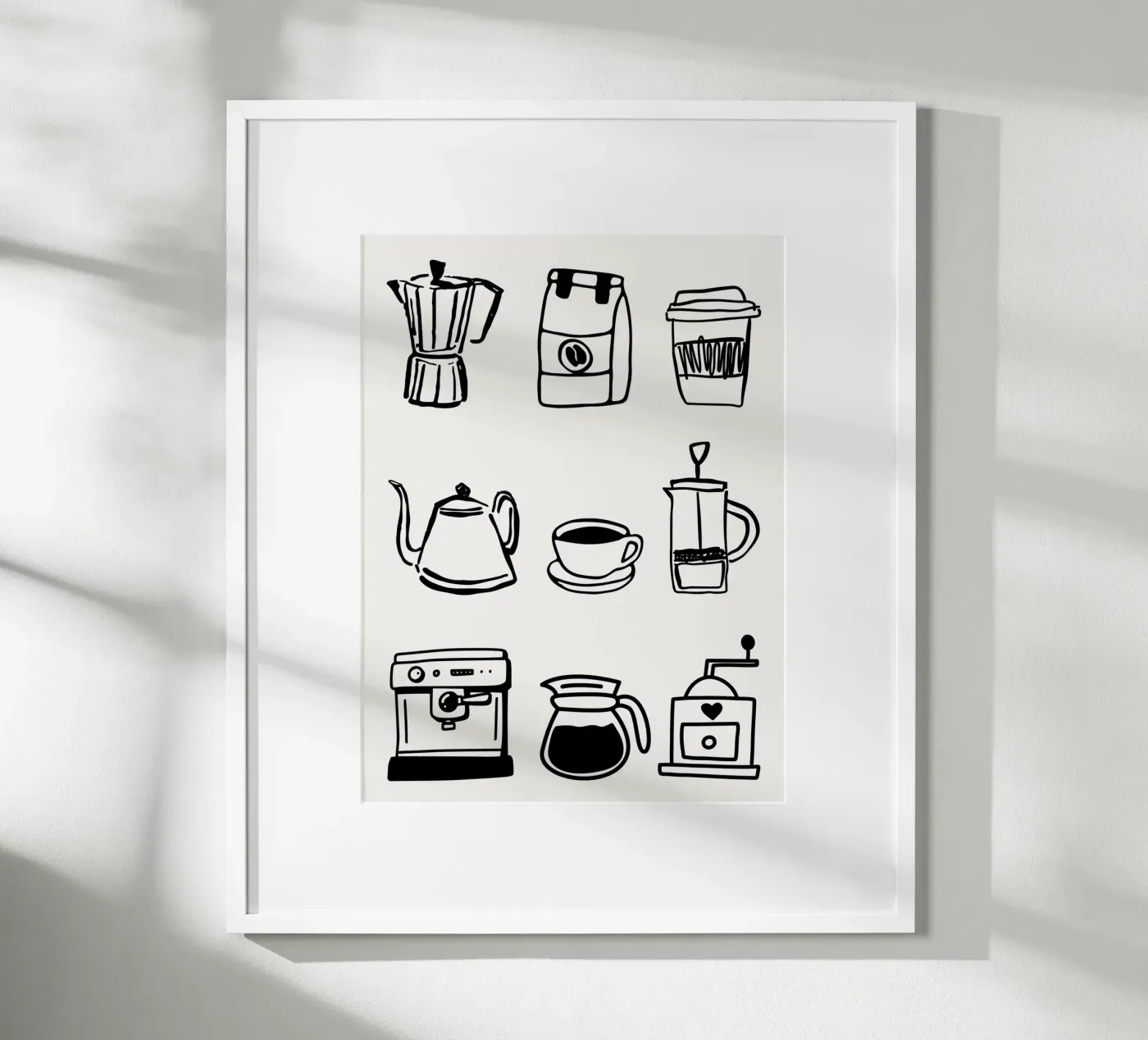 Coffee Doodle Elements Poster von artevvi