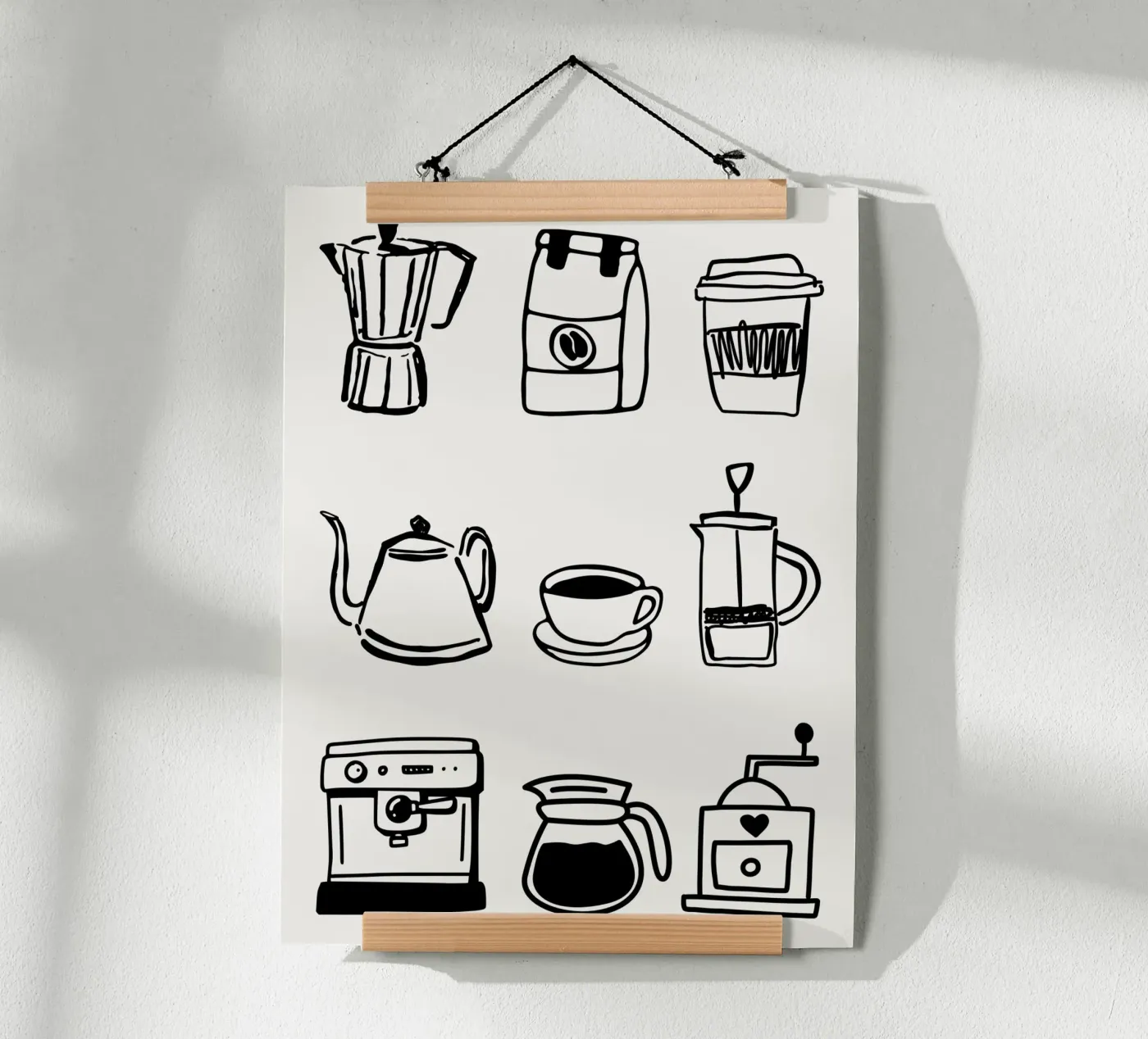 Coffee Doodle Elements Poster von artevvi