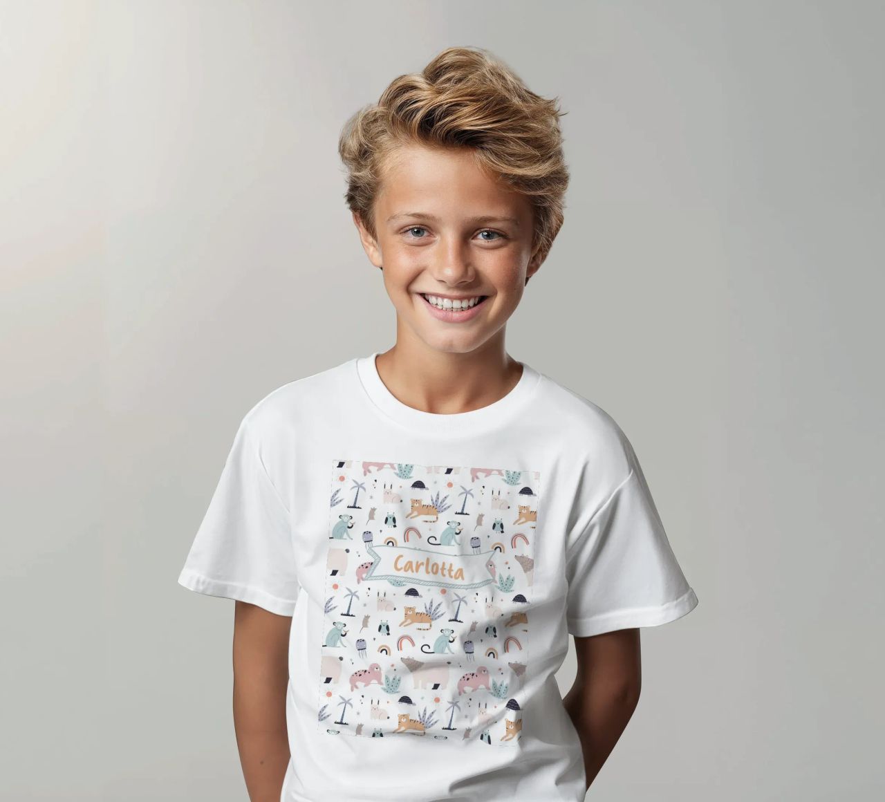 Liebe Tiere in Pastell t-shirt enfant de Ohkimiko