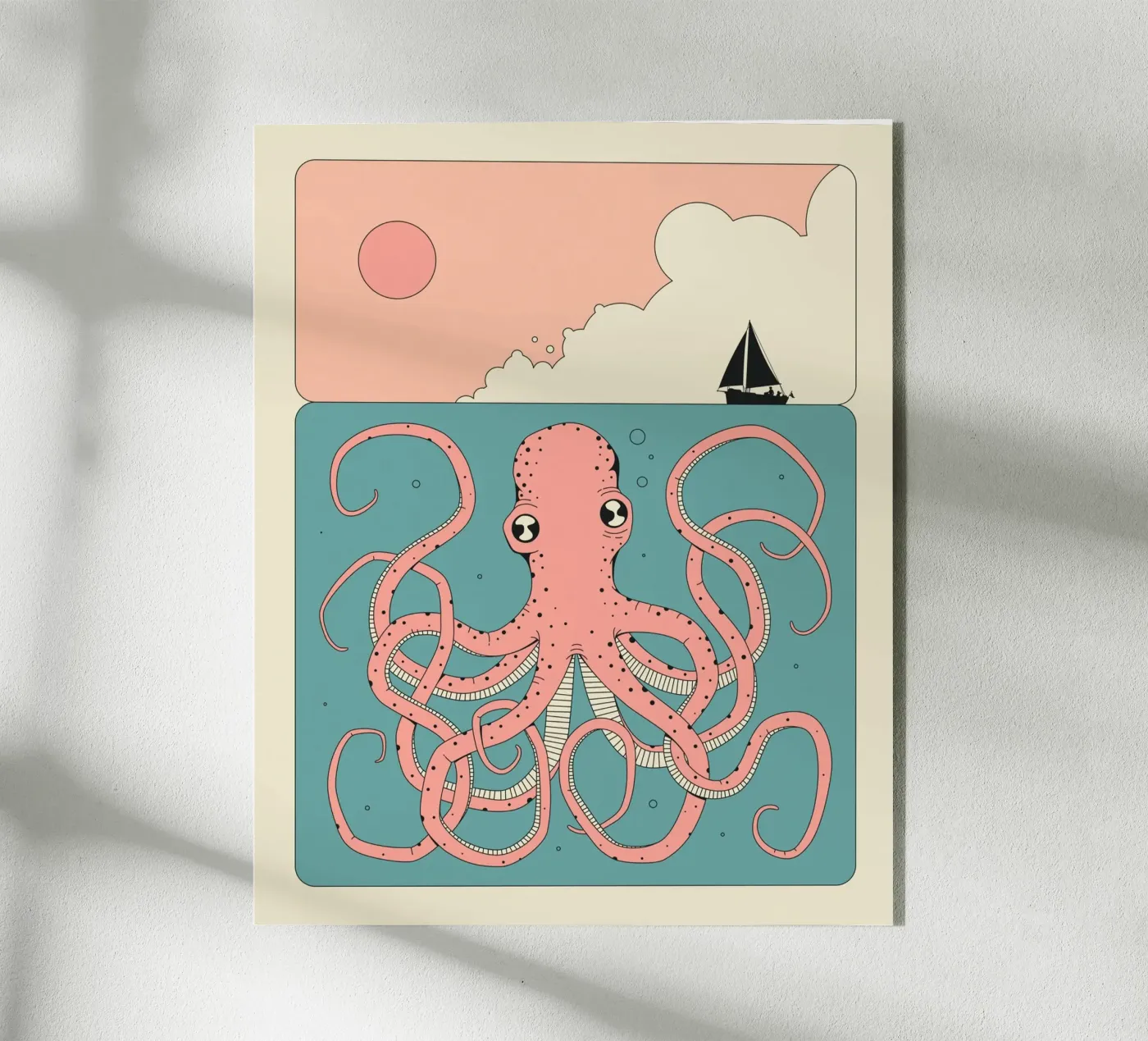 Pink Octopus acryl van Jazzberry Blue