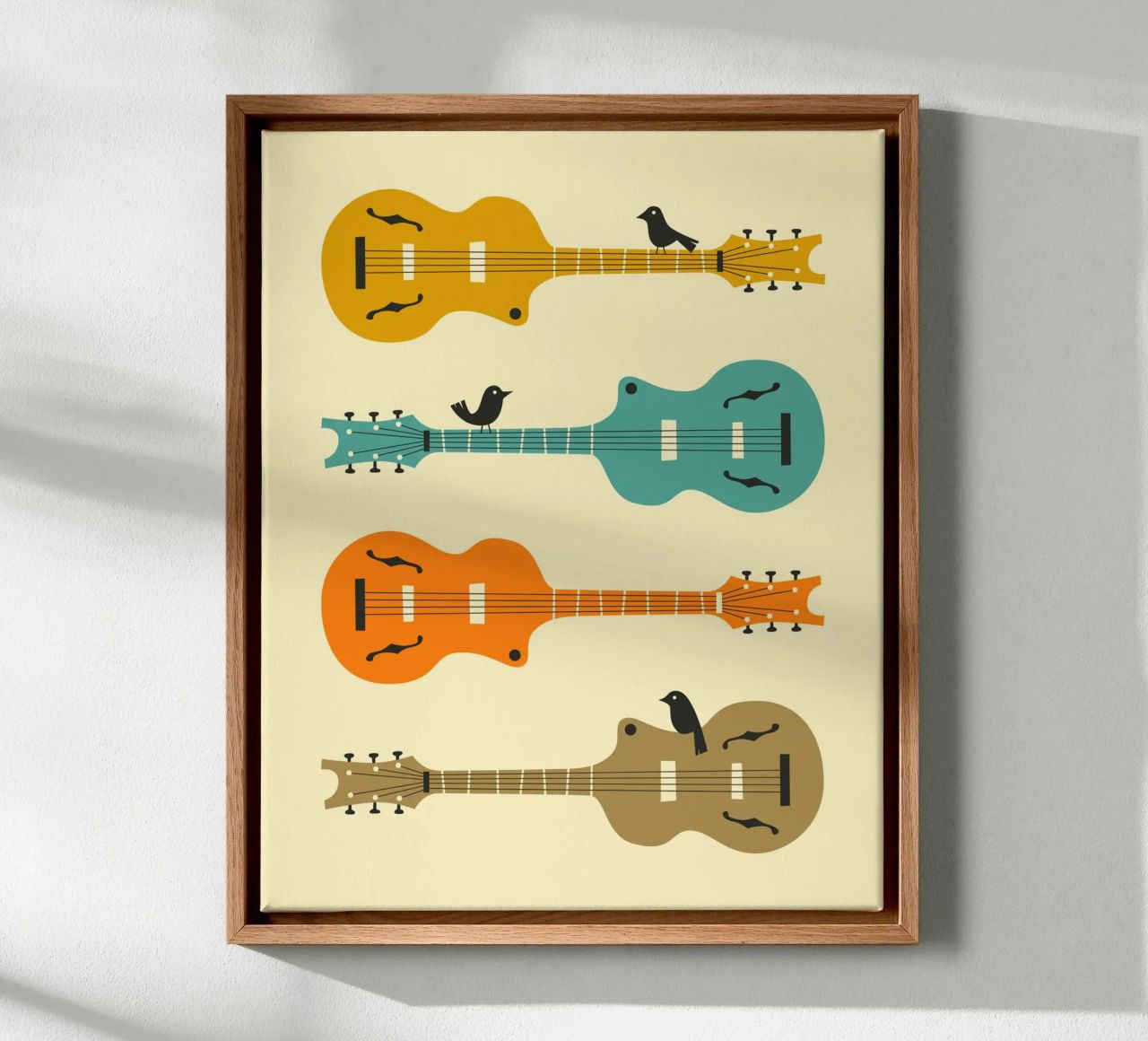 Birds on Guitar Strings canvas by Jazzberry Blue