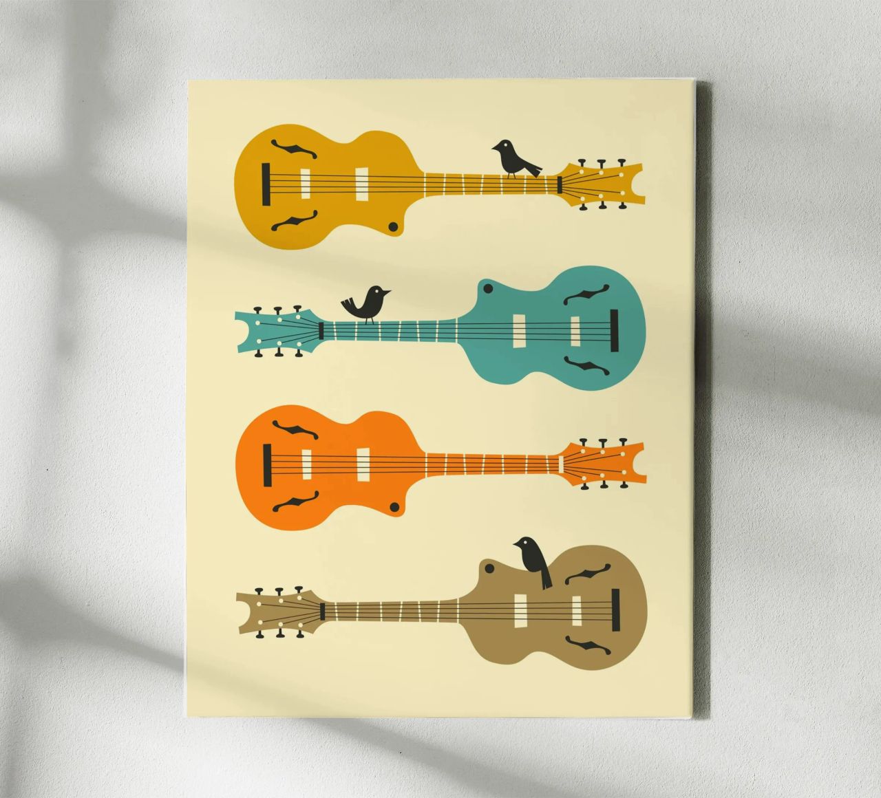 Birds on Guitar Strings canvas by Jazzberry Blue
