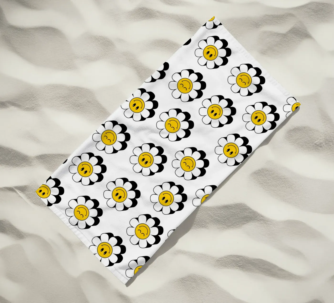 Retro flowers pattern telo mare da Happypatterns