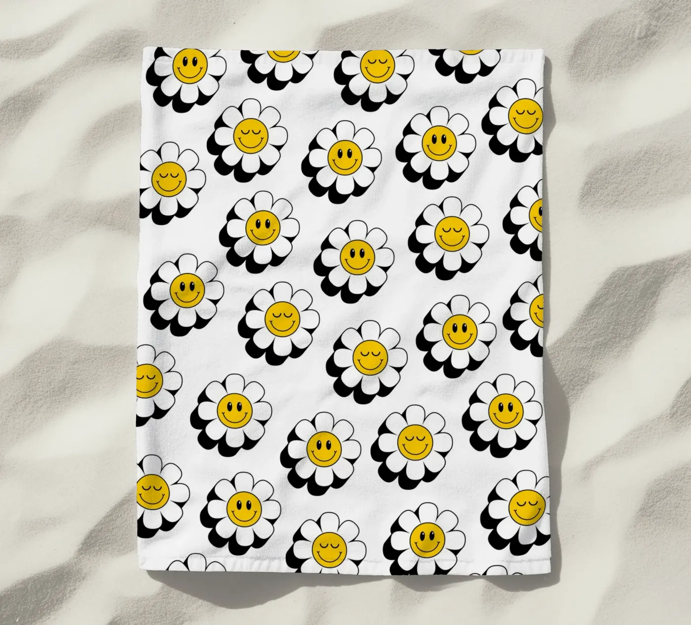 Retro flowers pattern telo mare da Happypatterns