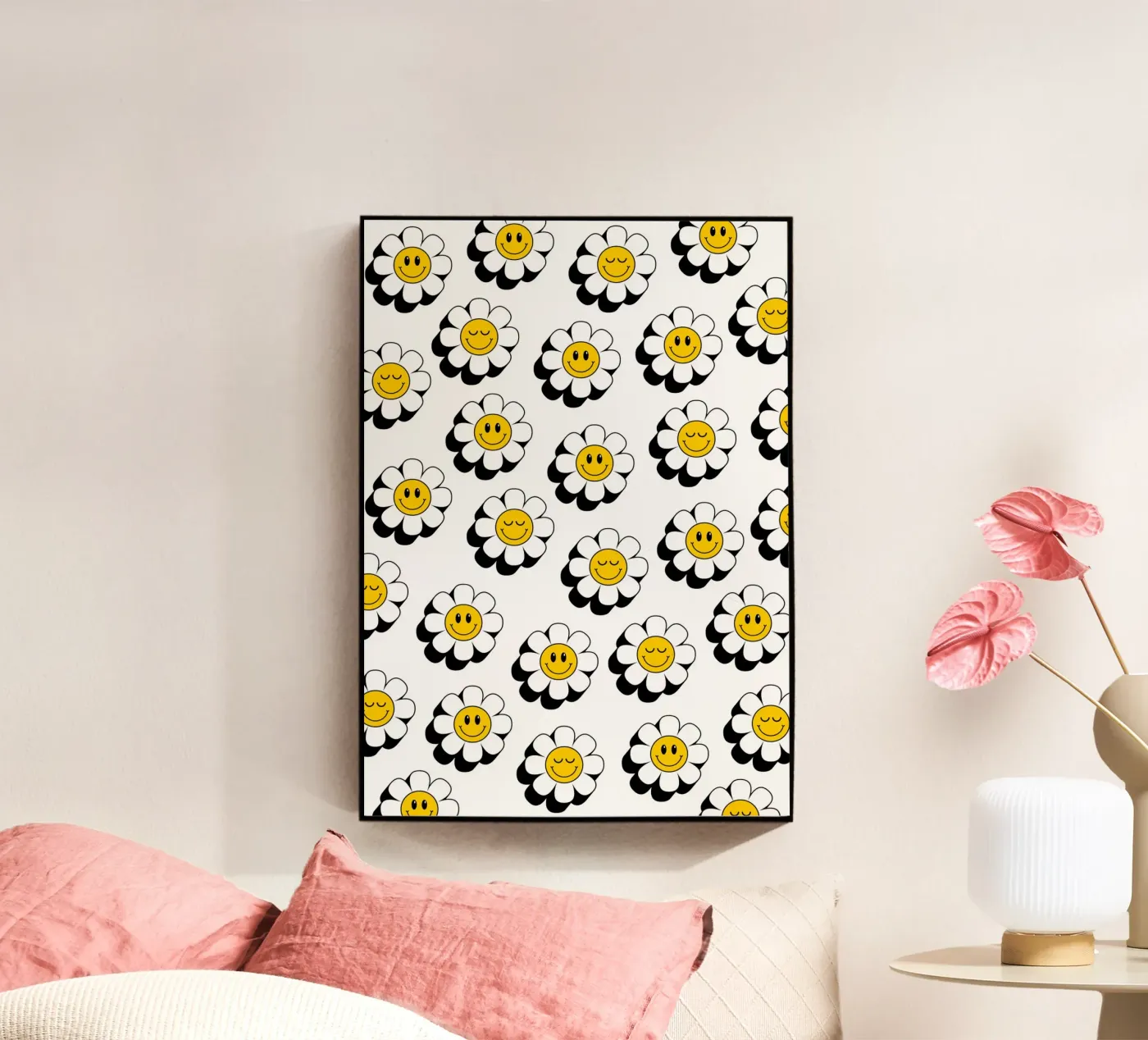 Retro flowers pattern plexiglass da Happypatterns