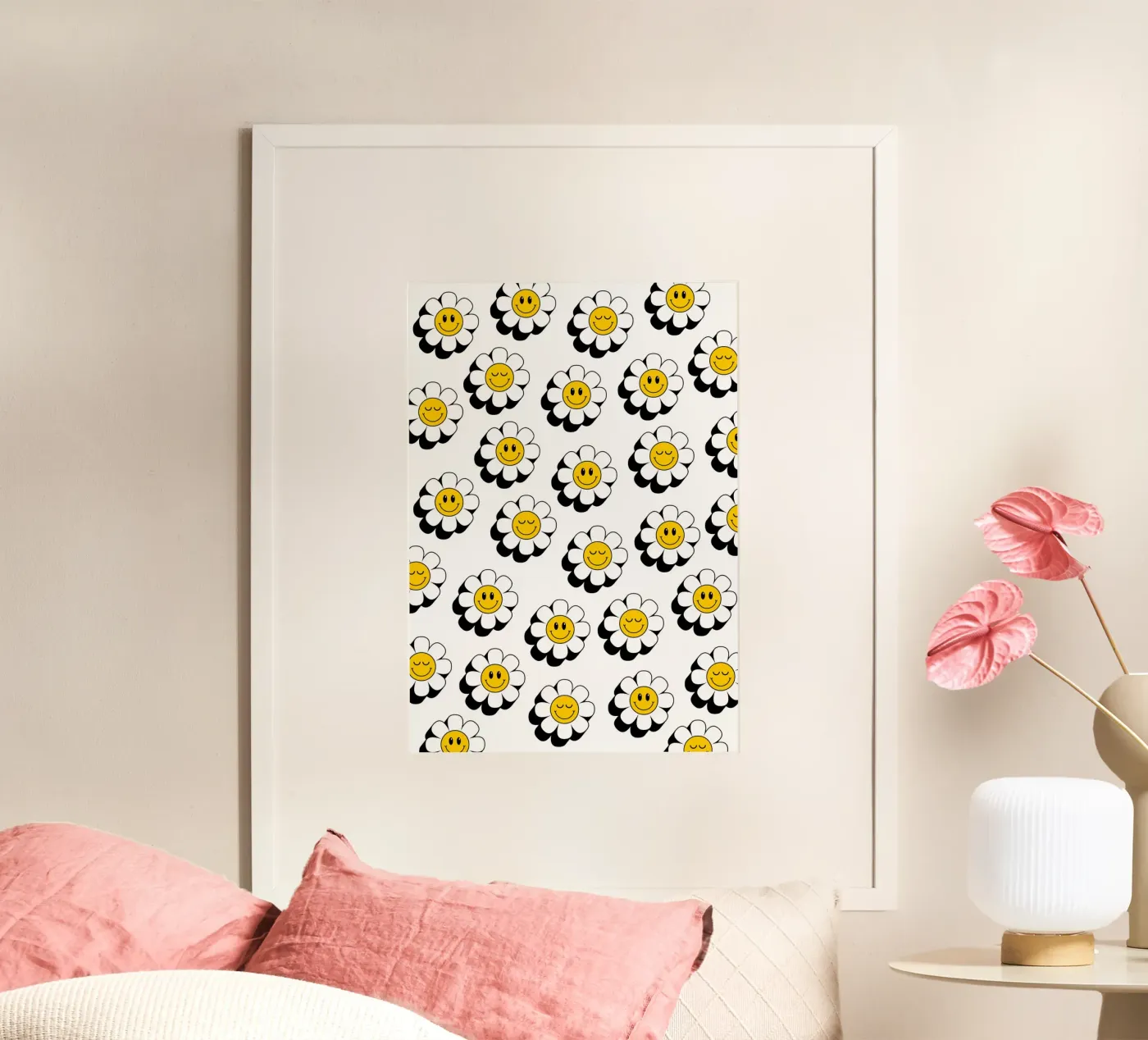 Retro flowers pattern poster da Happypatterns