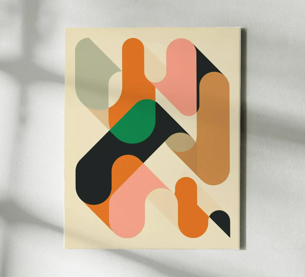 Geometrics 1 canvas with Floater frame by Jazzberry Blue