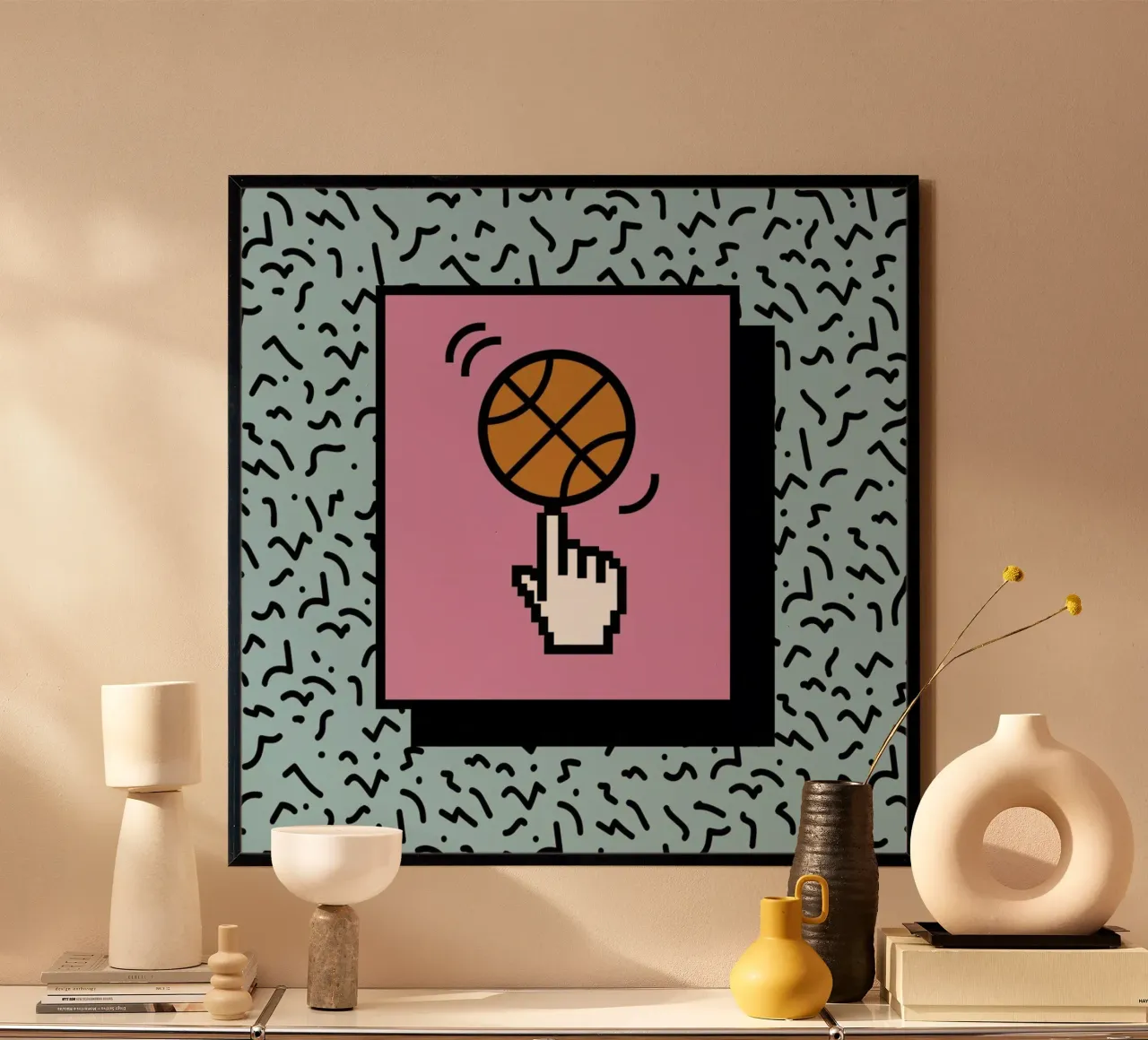 Ball Tricks poster con telaio in plastica da Rachel Peck