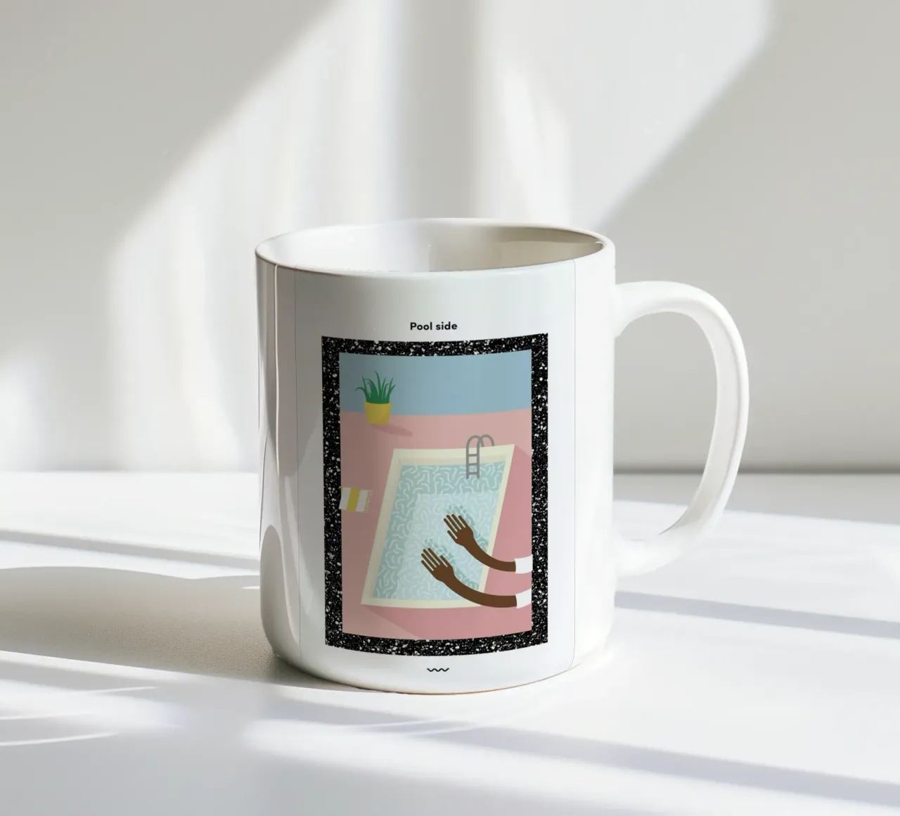Pool Side ceramic mug by Rachel Peck