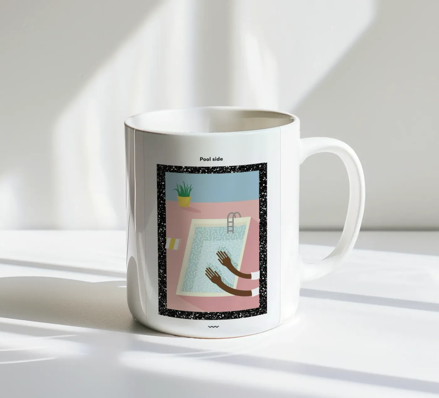 Pool Side ceramic mug by Rachel Peck