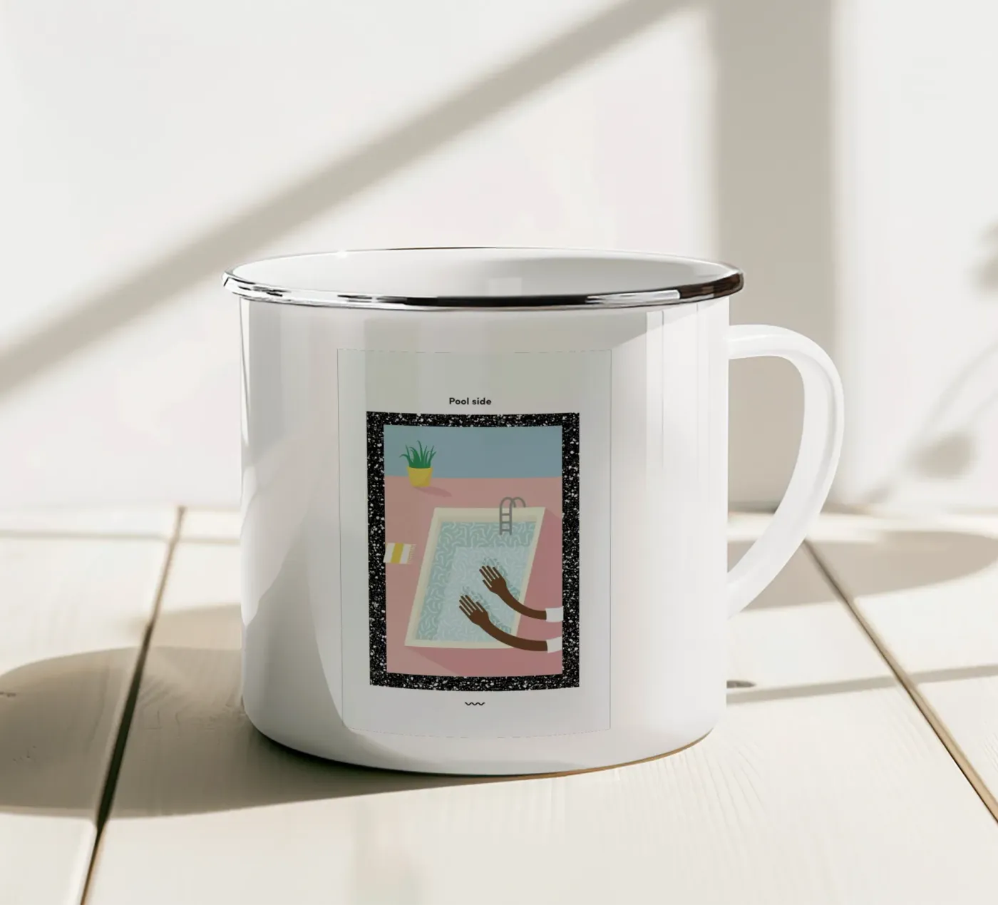 Pool Side tazza in smalto da Rachel Peck