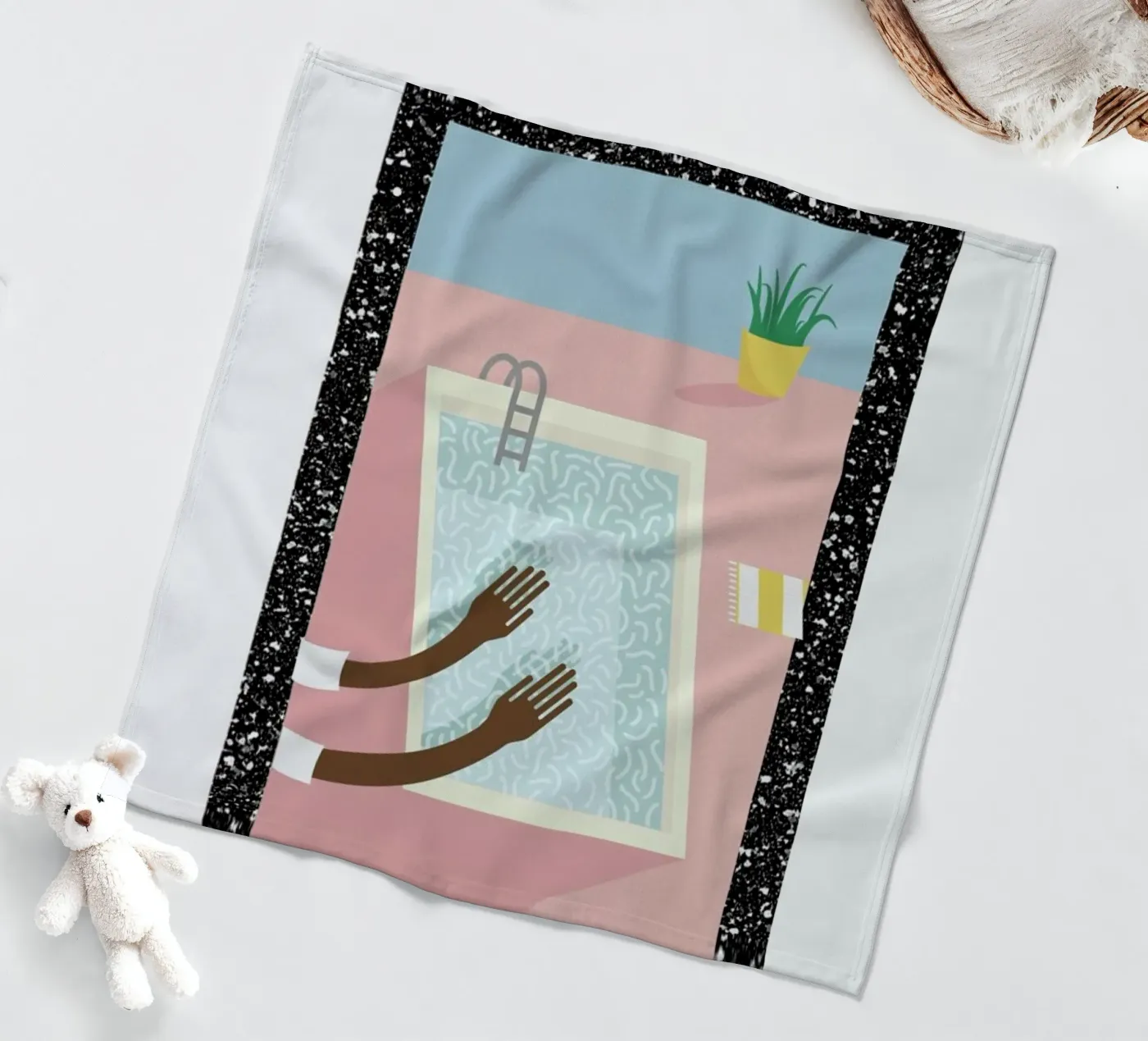 Pool Side fleece blanket by Rachel Peck