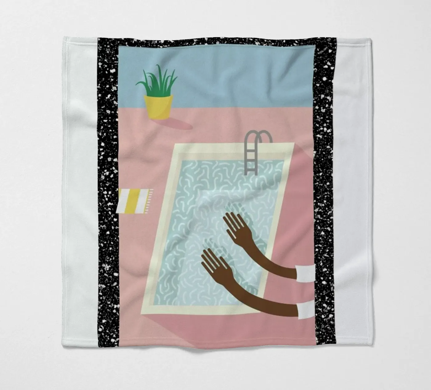 Pool Side fleece blanket by Rachel Peck