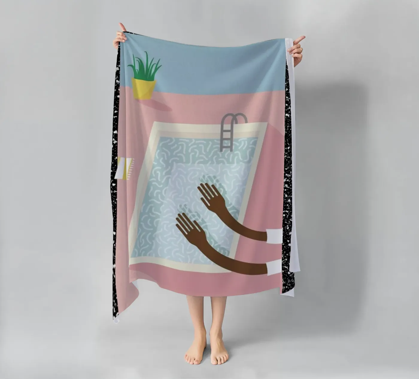 Pool Side beach towel by Rachel Peck