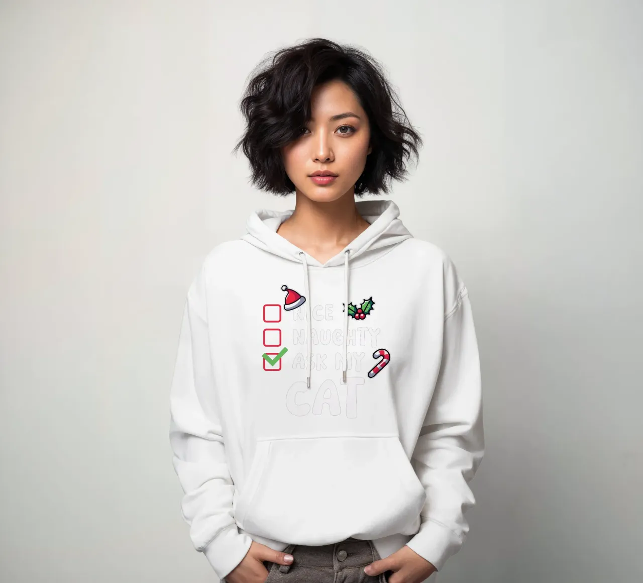 ask my cat felpa con cappuccio da edsonramosart