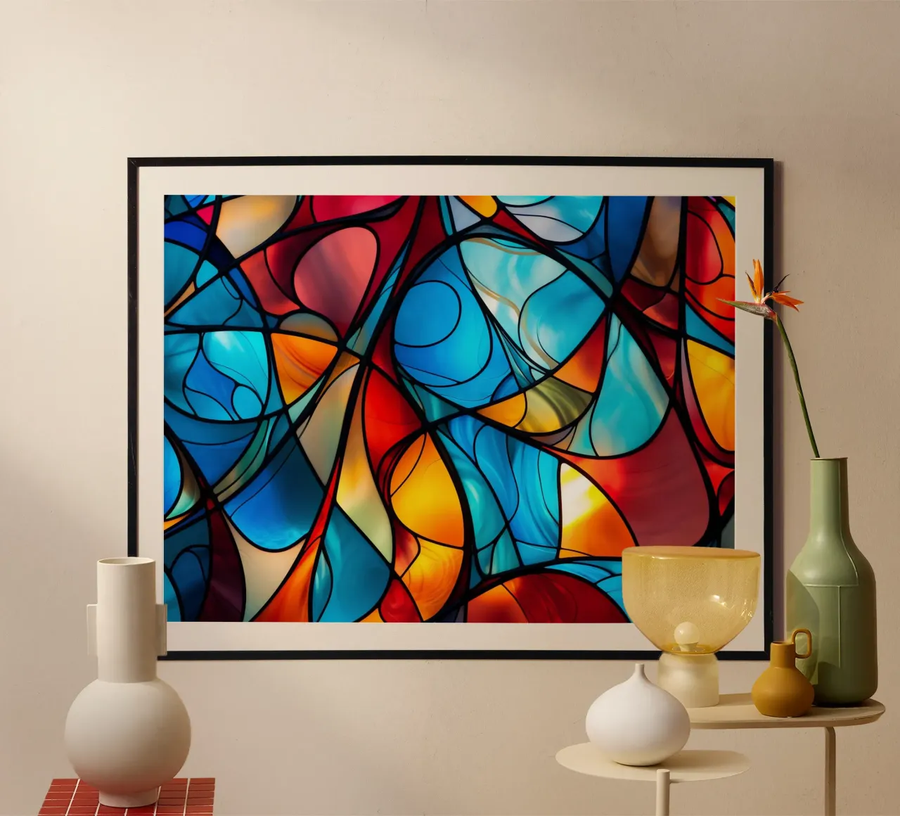 Glas-in-lood & lichtmozaïeken poster van Théïa's Fantasia World
