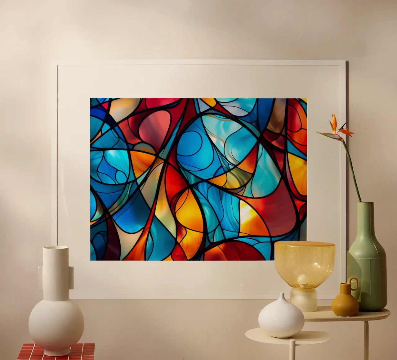 Glas-in-lood & lichtmozaïeken poster van Théïa's Fantasia World