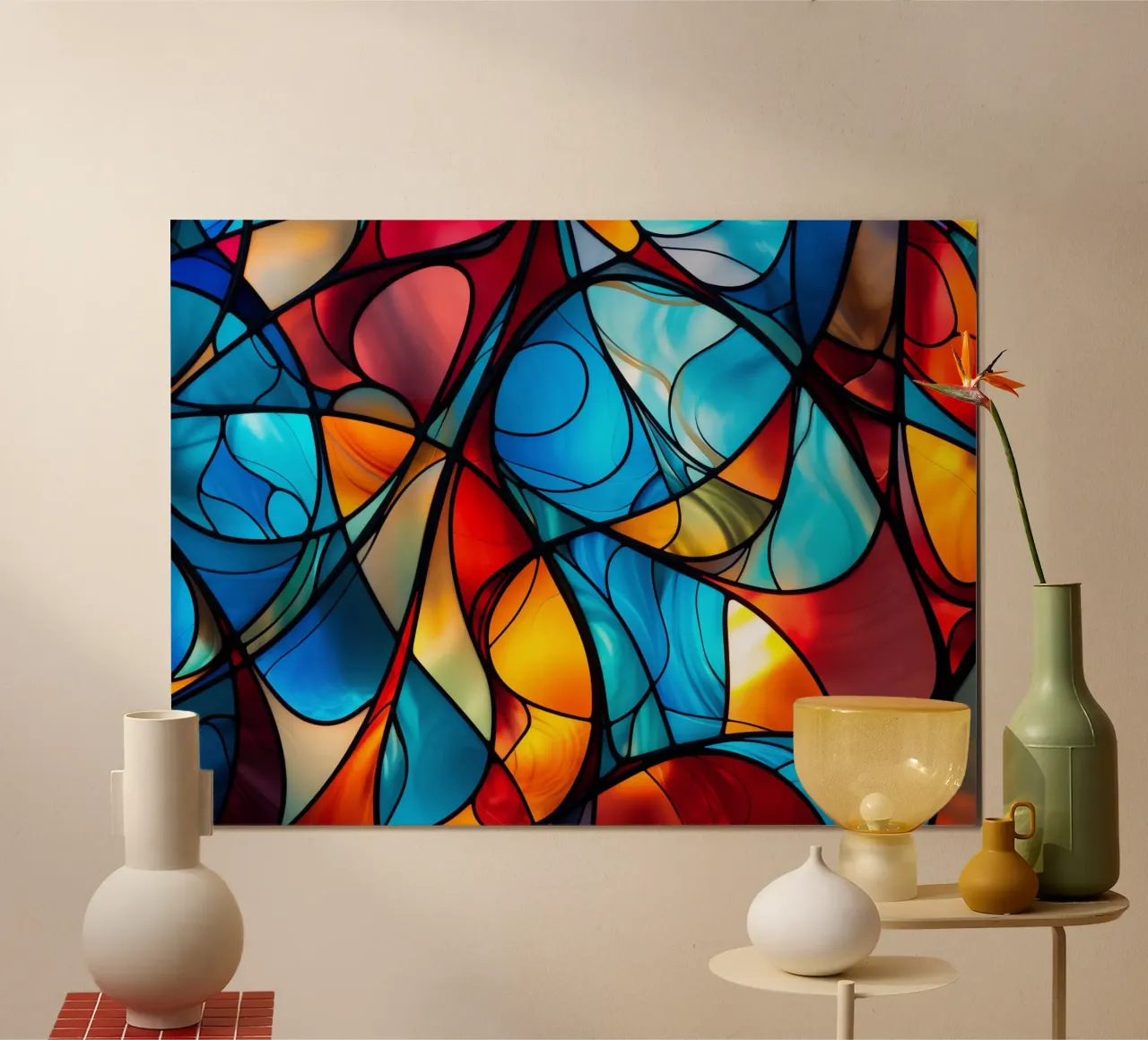 Glas-in-lood & lichtmozaïeken poster van Théïa's Fantasia World