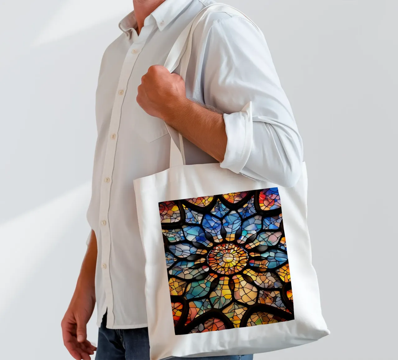 Vetrate e mosaici luminosi borsa in juta da Théïa's Fantasia World