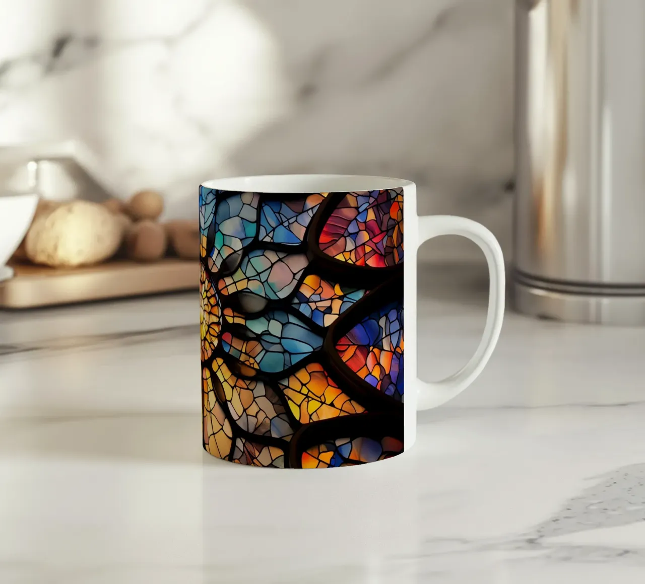 Vetrate e mosaici luminosi tazza in ceramica da Théïa's Fantasia World