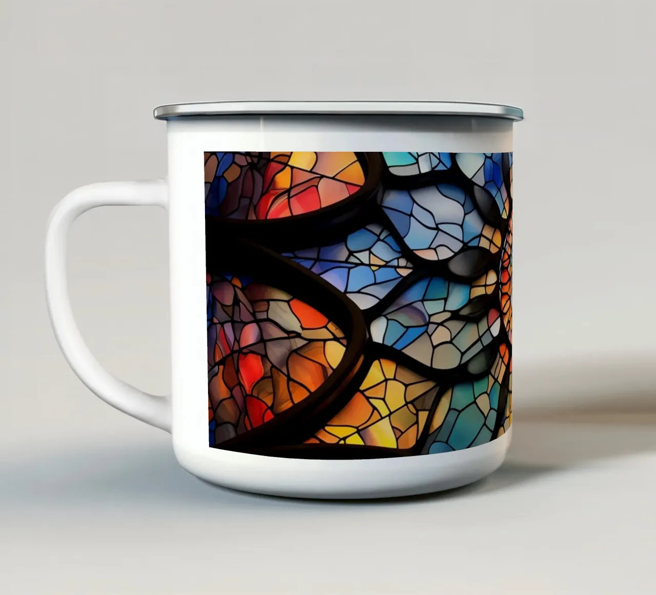 Vetrate e mosaici luminosi tazza in smalto da Théïa's Fantasia World