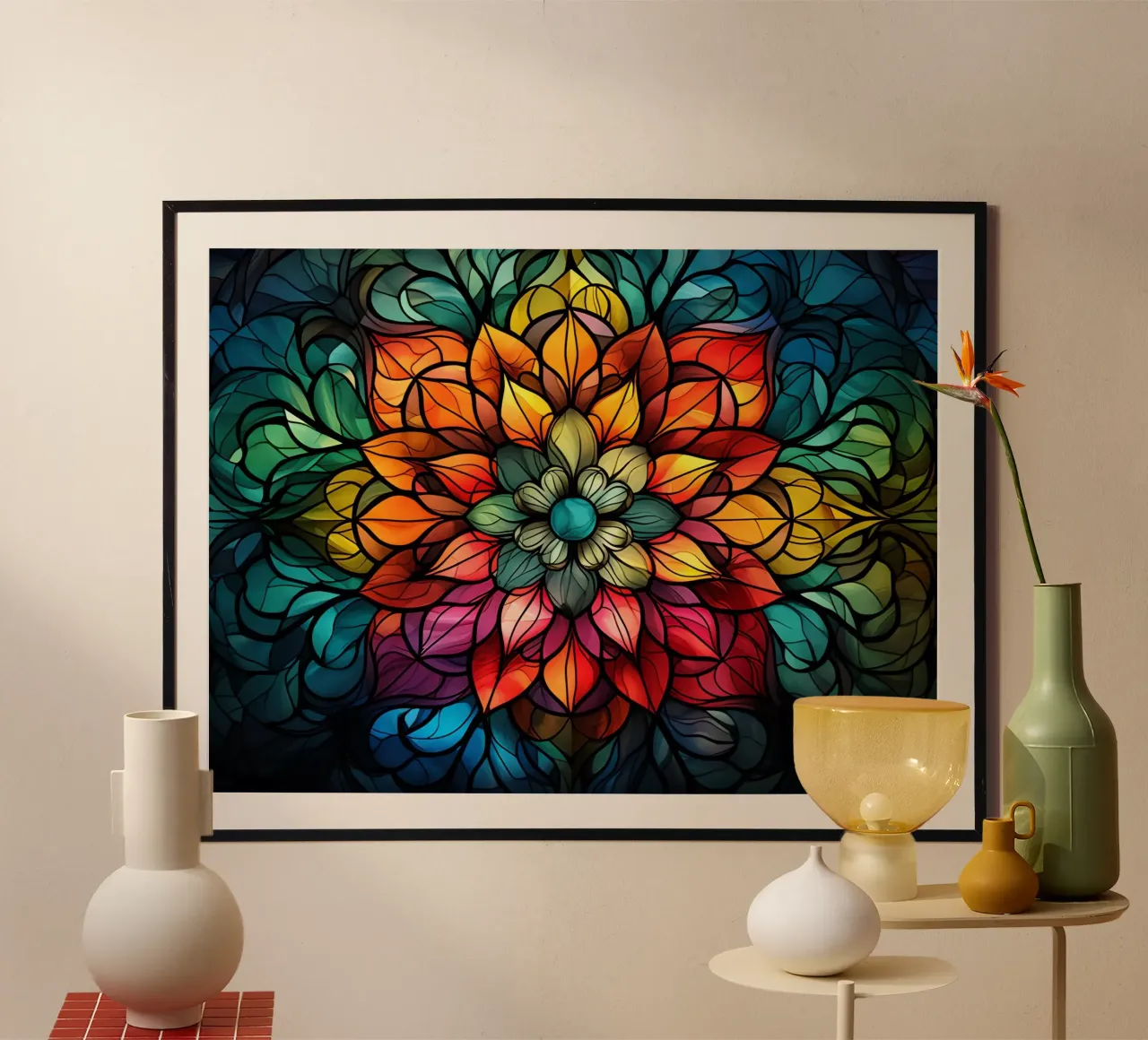 Vetrate e mosaici luminosi poster con telaio in plastica da Théïa's Fantasia World