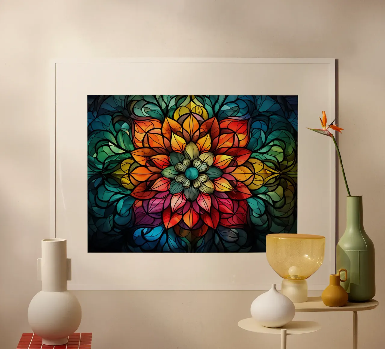 Vetrate e mosaici luminosi poster con telaio in plastica da Théïa's Fantasia World