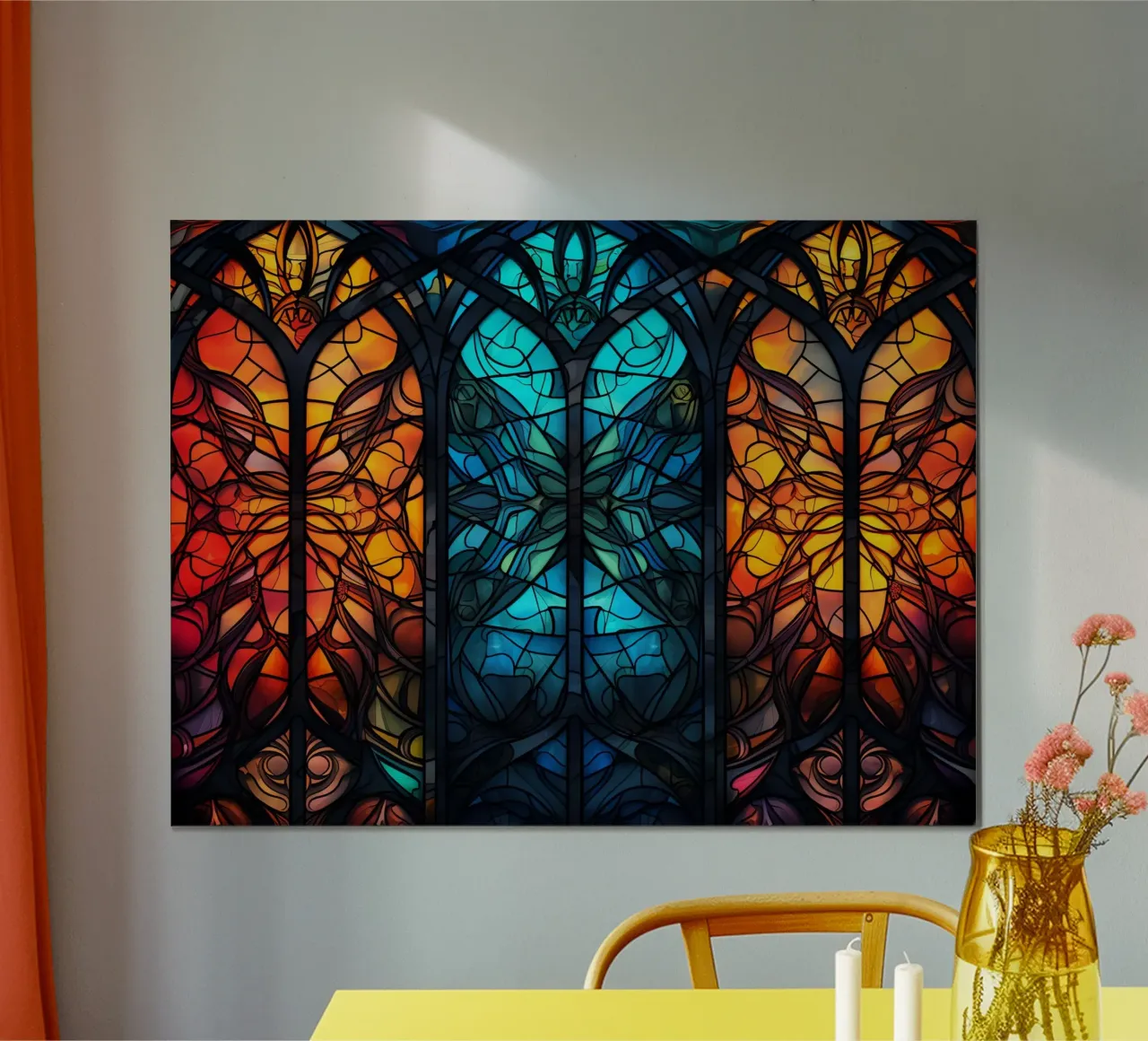 Vetrate e mosaici luminosi poster con telaio in legno da Théïa's Fantasia World
