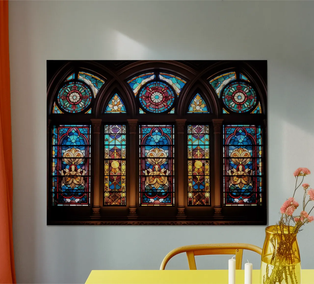Vetrate e mosaici luminosi poster con telaio in alluminio da Théïa's Fantasia World