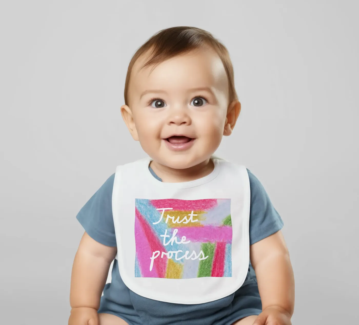 Trust the process baby bib by Iris Knabenschuh Design