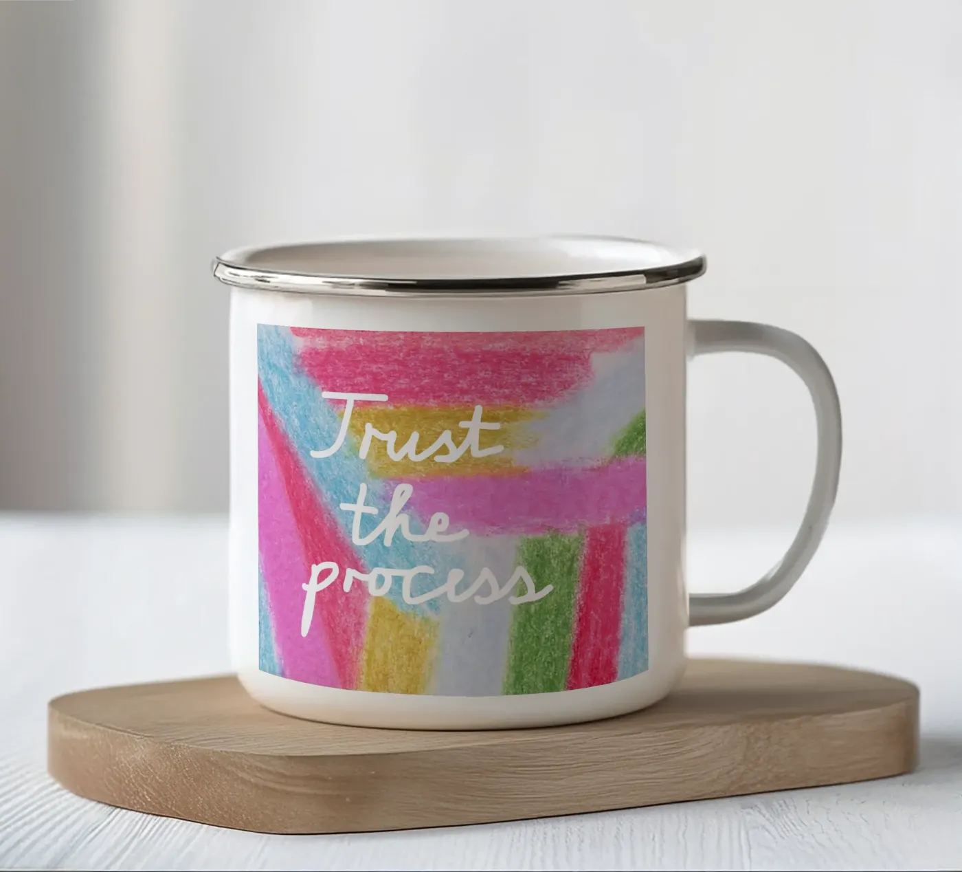 Trust the process emaille mok van Iris Knabenschuh Design