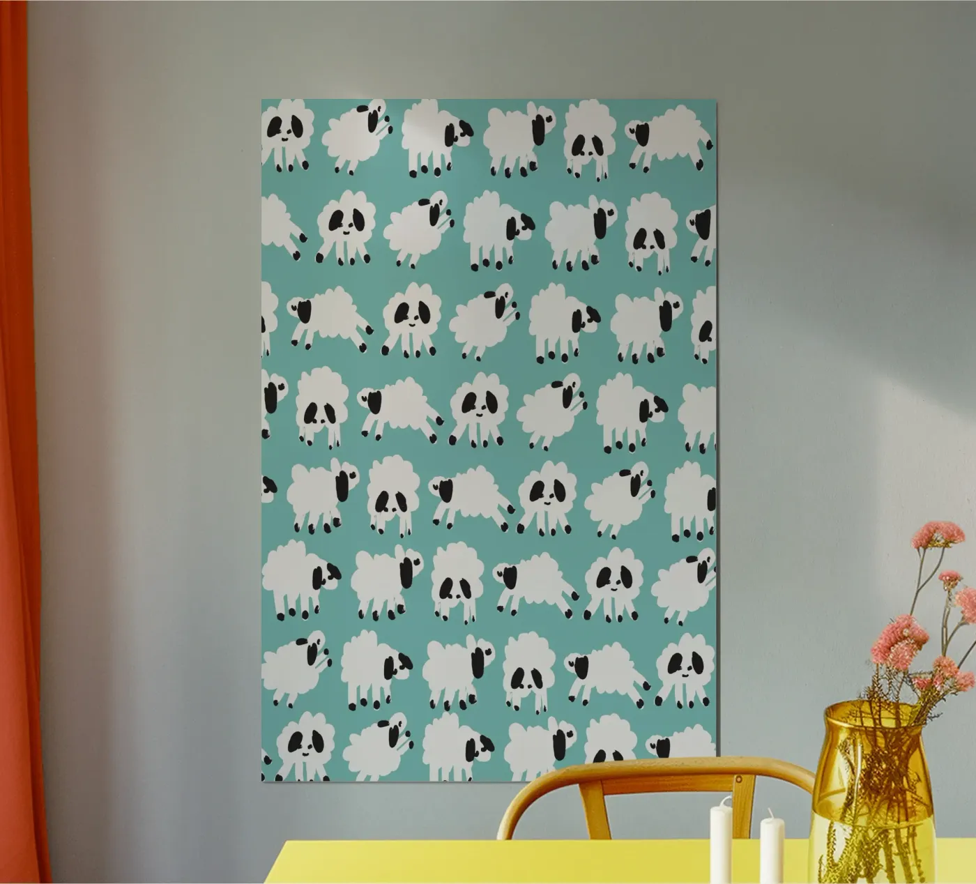 Little Cheep Pattern (Turquoise) poster da treechild