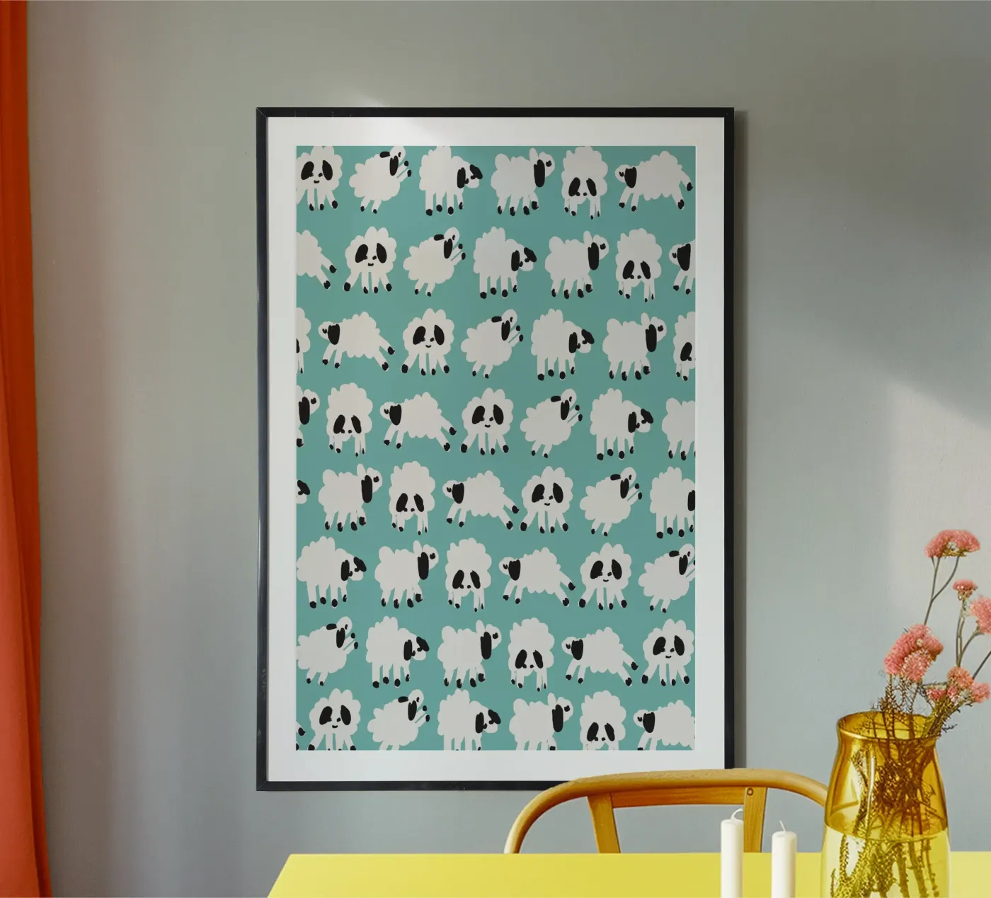Little Cheep Pattern (Turquoise) poster da treechild