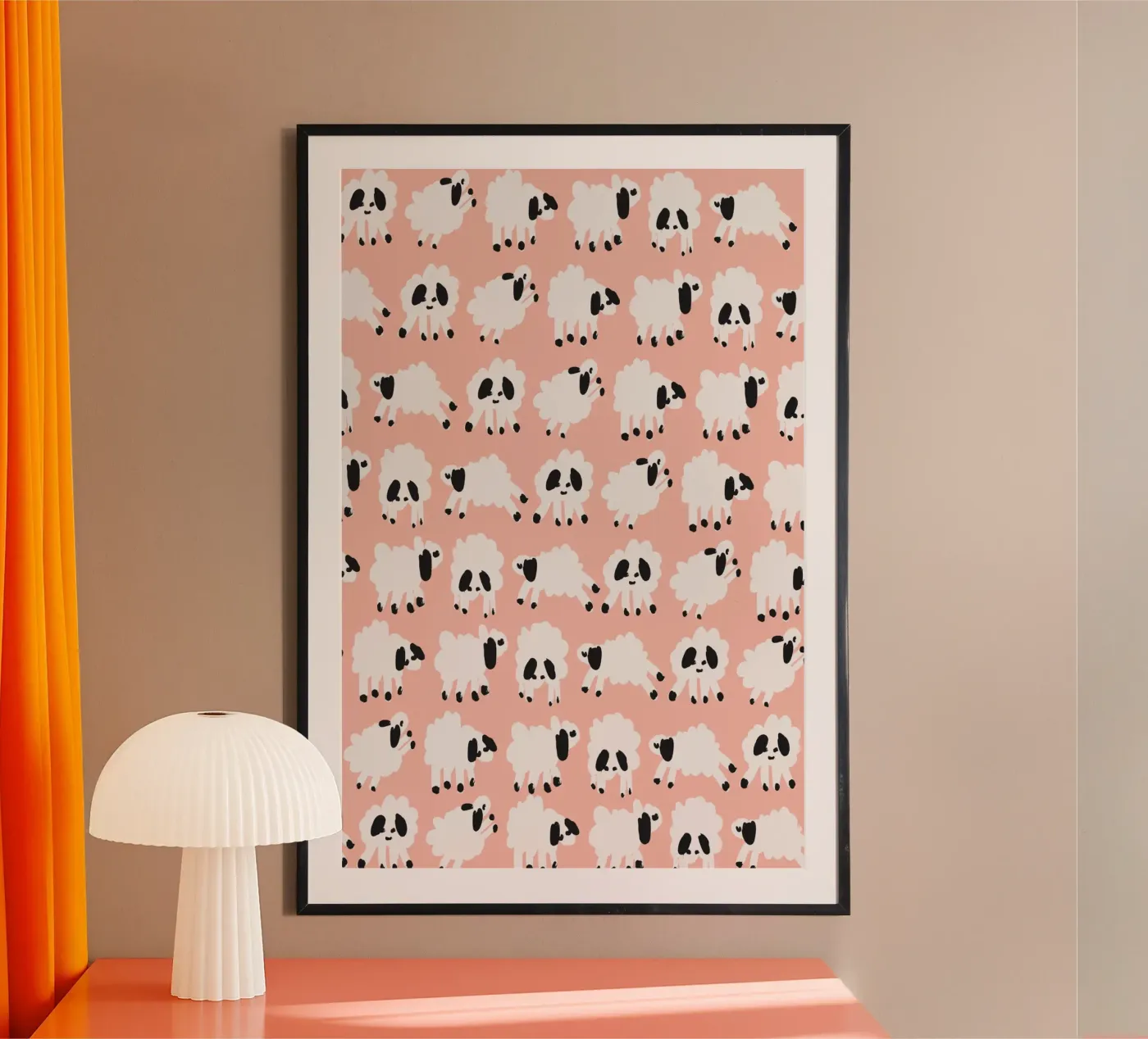 Little Cheep Pattern (Peach) poster da treechild