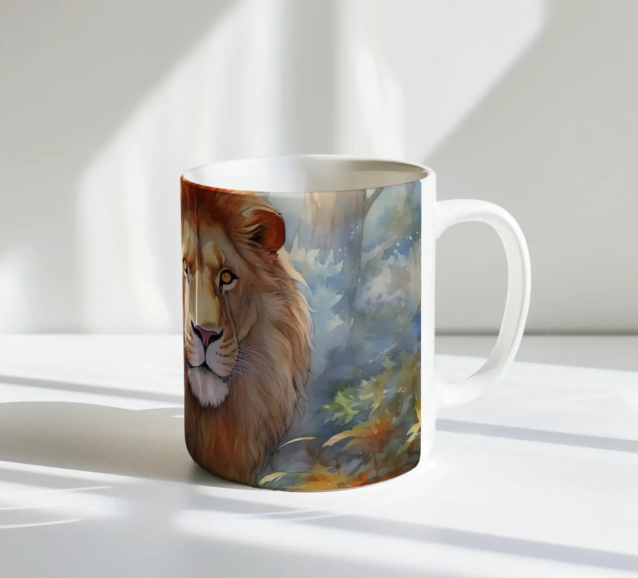 Animale Totem Leone tazza in ceramica da Théïa's Fantasia World