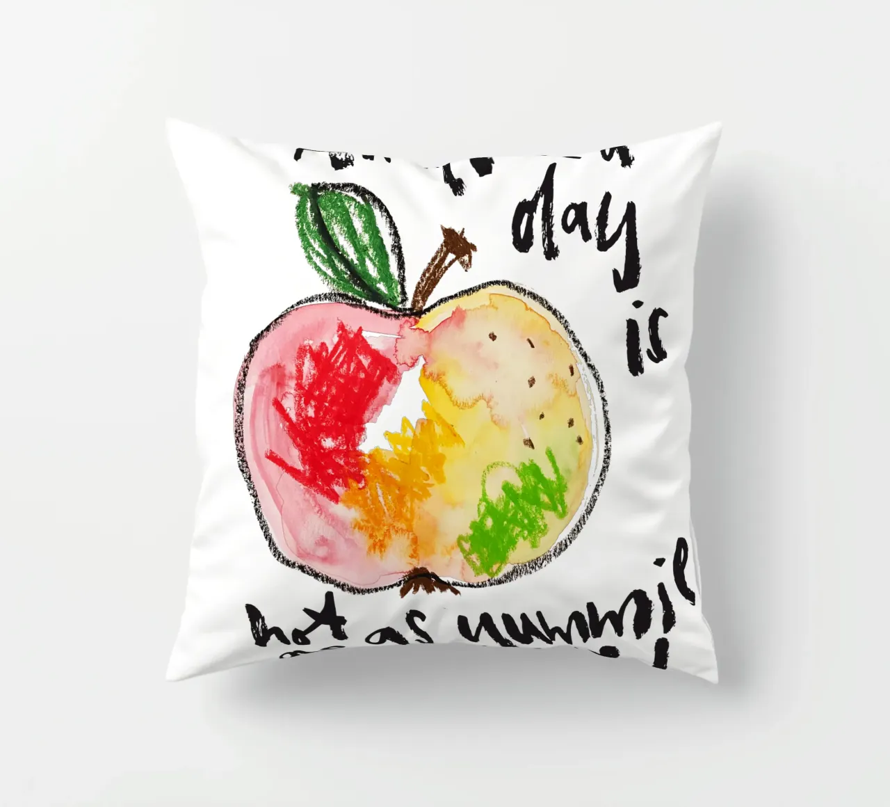 Ein Apfel am Tag cuscino da Brushmeetspaper