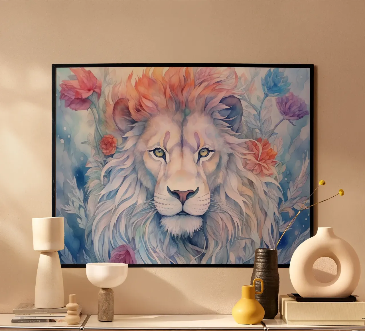 Animale Totem Leone carta hahnemühle da Théïa's Fantasia World