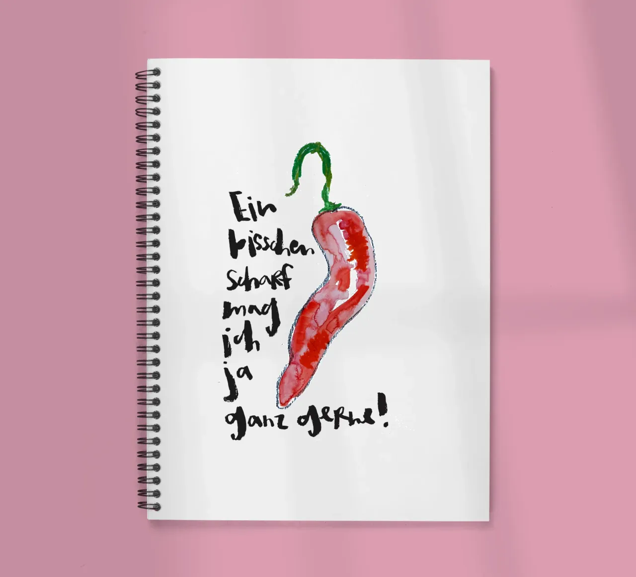 Ein bisschen scharf... spiral notebook by Brushmeetspaper