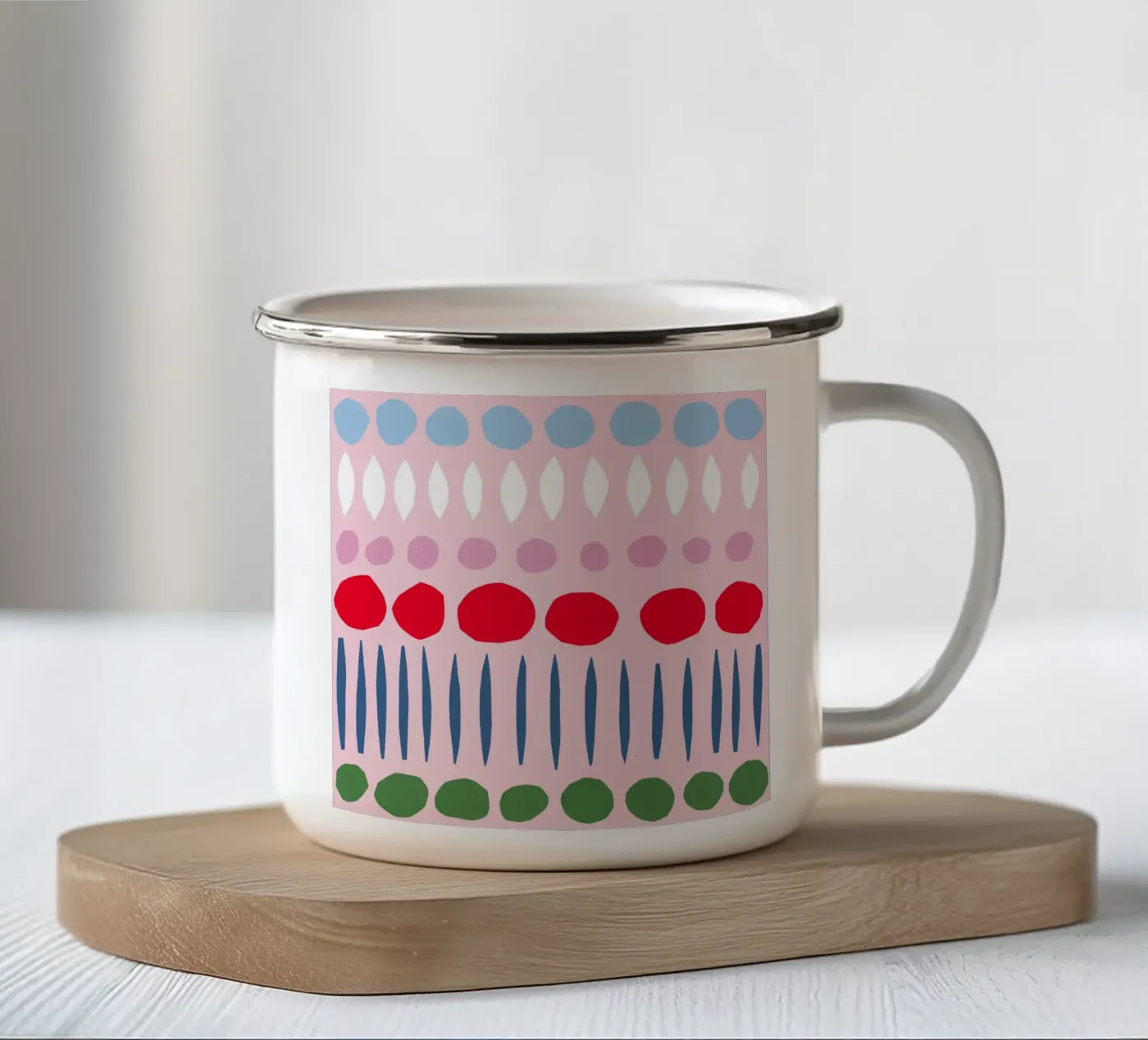 Spring Papercut Pattern enamel mug by Iris Knabenschuh Design