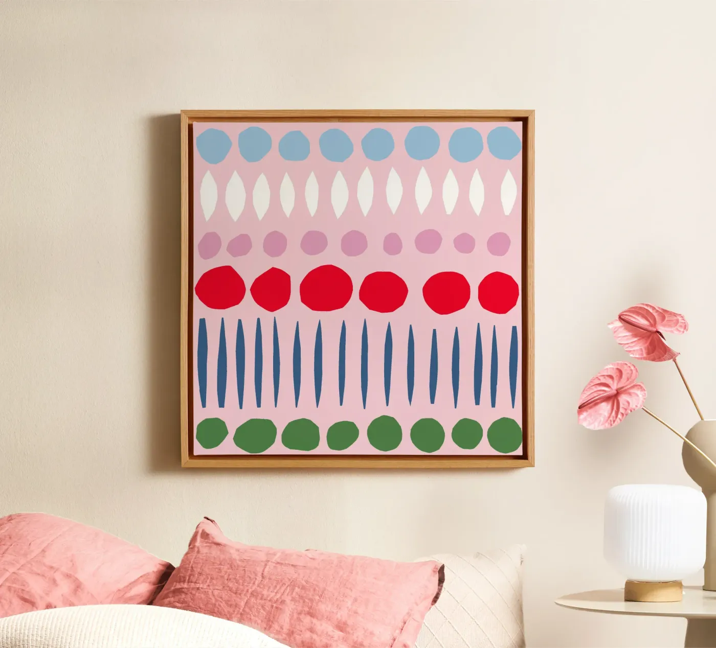 Spring Papercut Pattern canvas van Iris Knabenschuh Design