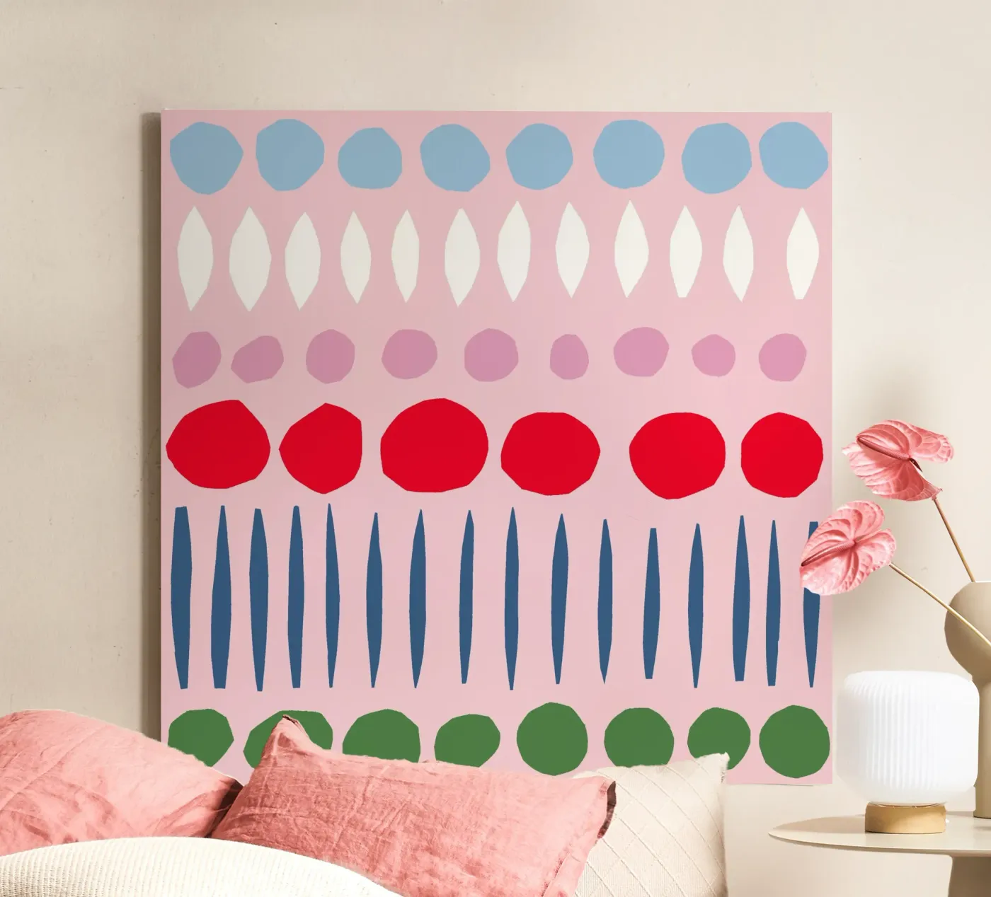 Spring Papercut Pattern canvas van Iris Knabenschuh Design