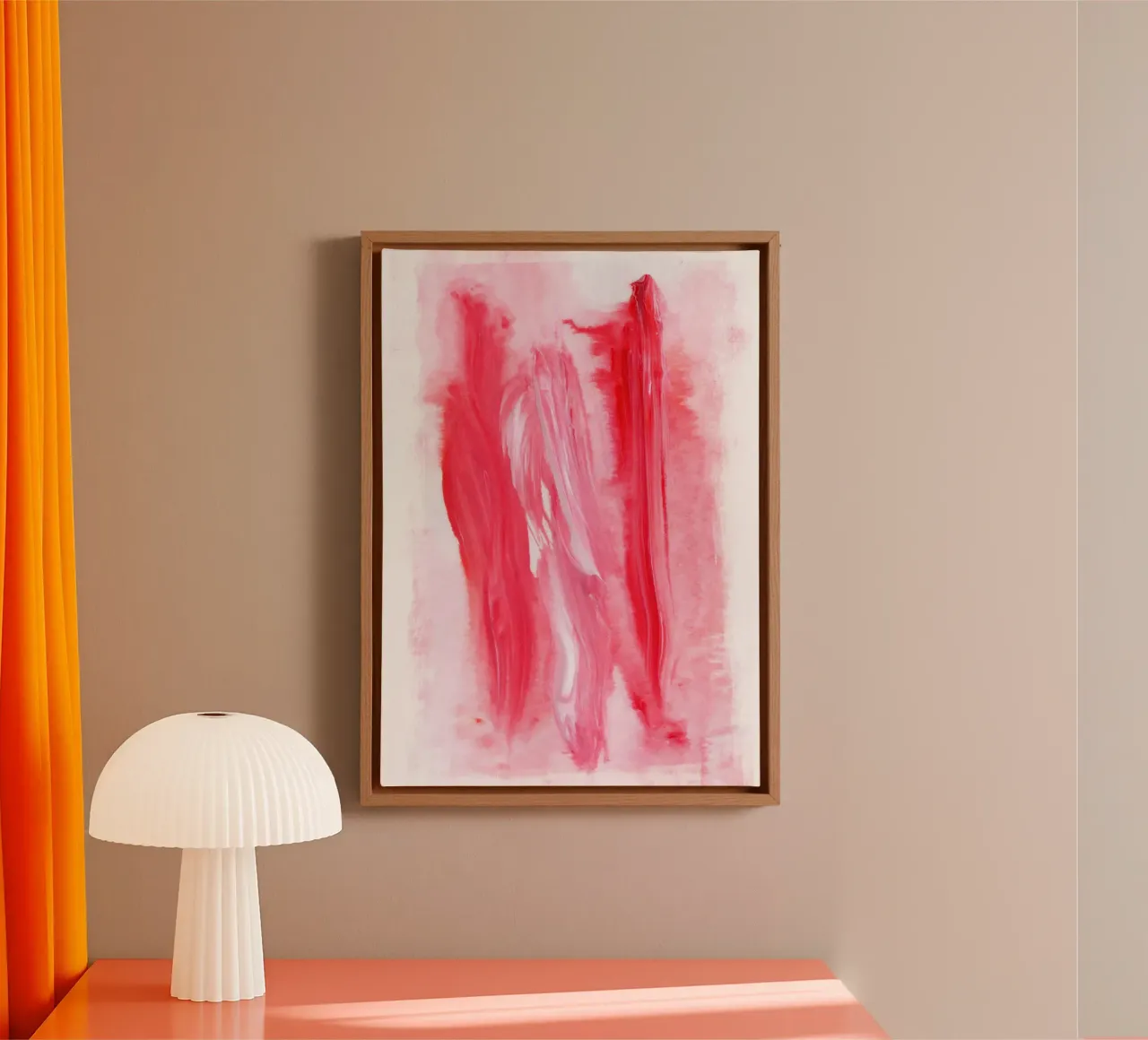 Pink | Expressive Acrylic Abstract tela con Cornice a cassetta da sabidussi