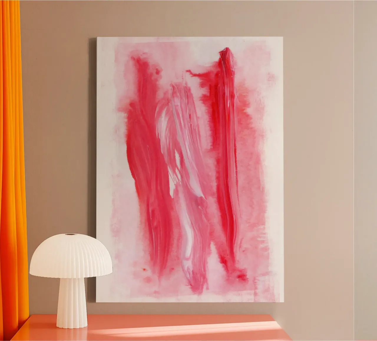 Pink | Expressive Acrylic Abstract tela con Cornice a cassetta da sabidussi