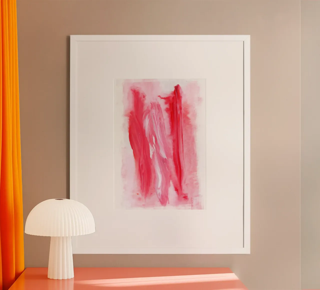 Pink | Expressive Acrylic Abstract poster con marco de plástico de sabidussi