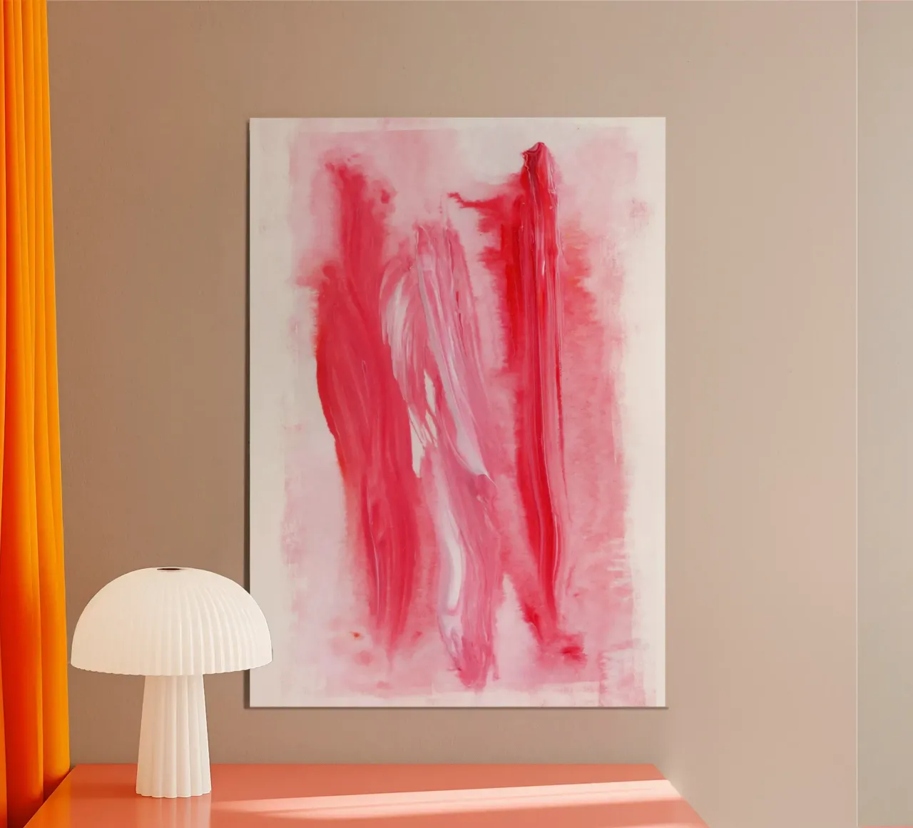 Pink | Expressive Acrylic Abstract poster con marco de plástico de sabidussi