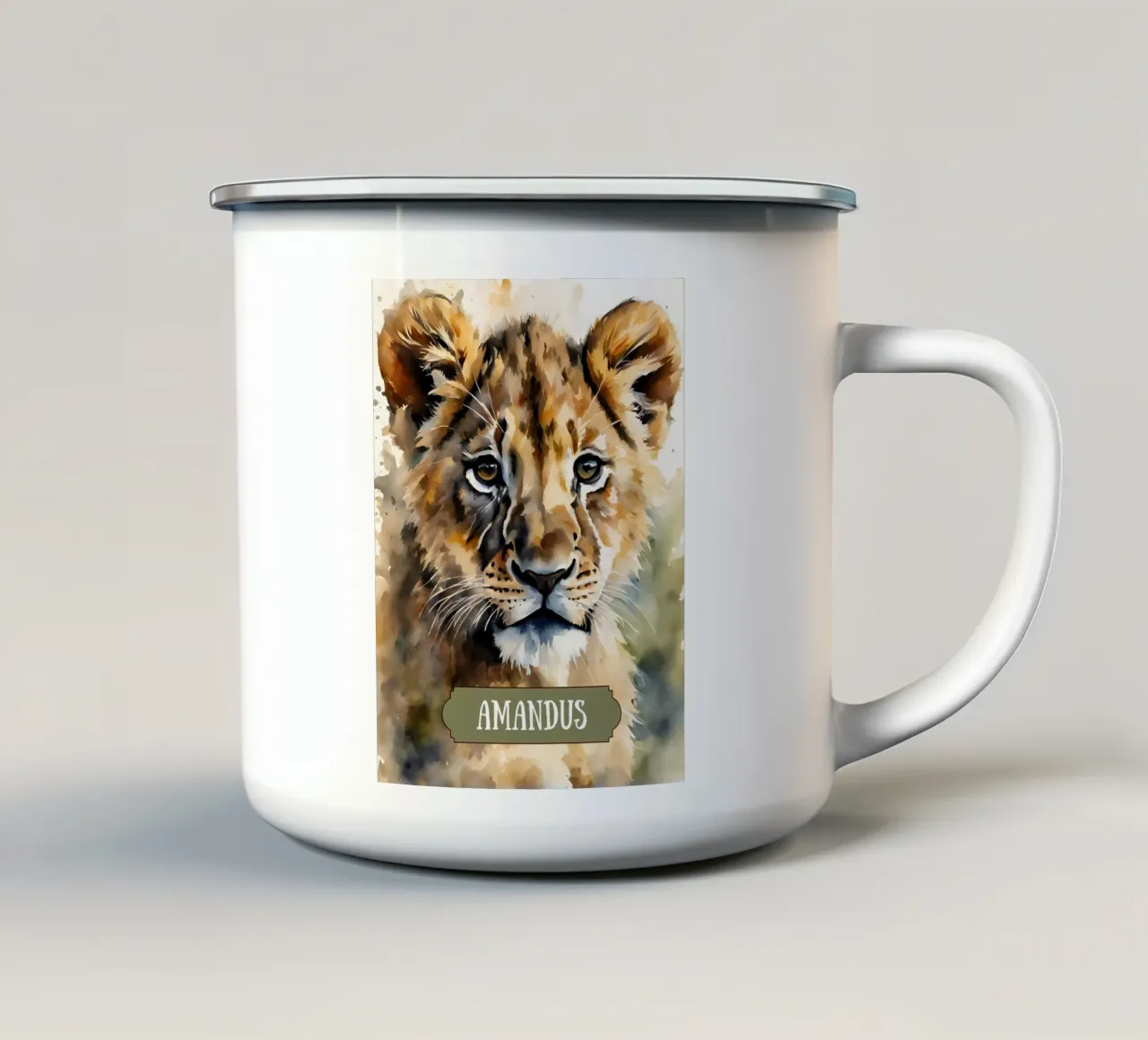 Kleiner Löwe - Aquarell tazza in smalto da Ohkimiko