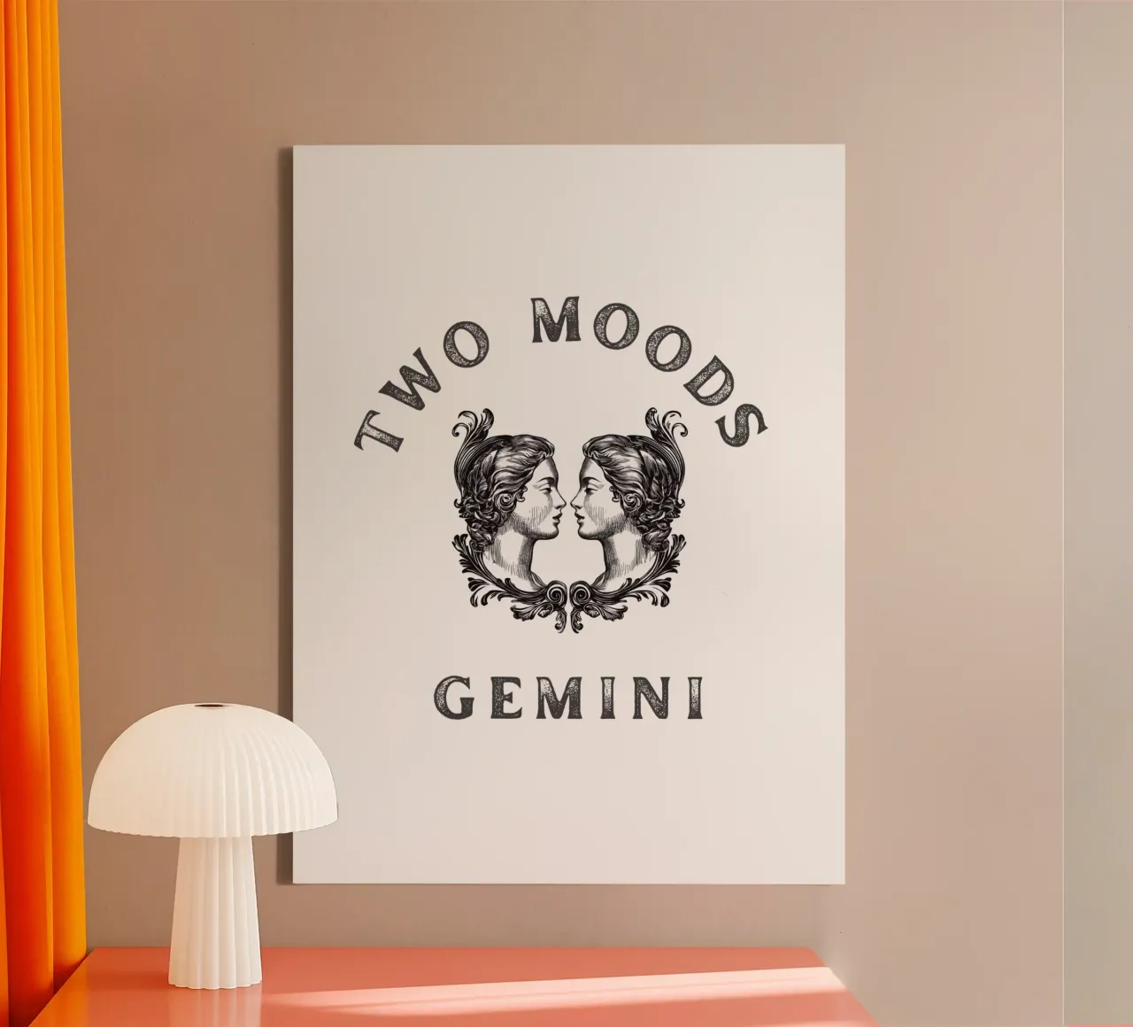 DUE UMORI SEGNO GEMELLI tela con Cornice a cassetta da Street Boutique